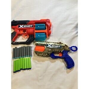 Lot of Zuru X Shot Guns And Ammo Toy Dart Guns with 18 Darts